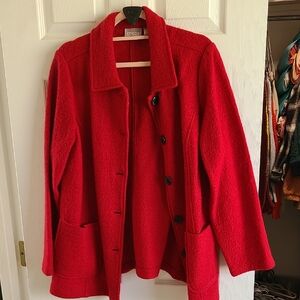 Chico's Vibrant Red Pea Coat